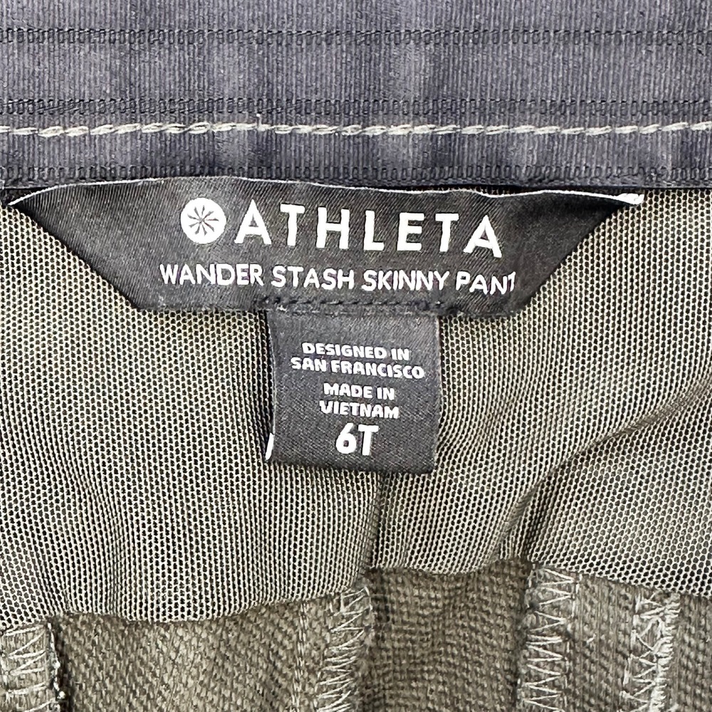 ATHLETA Wander Dash Skinny Pant • 6 Tall • olive green • chic athleisure - Picture 5 of 8